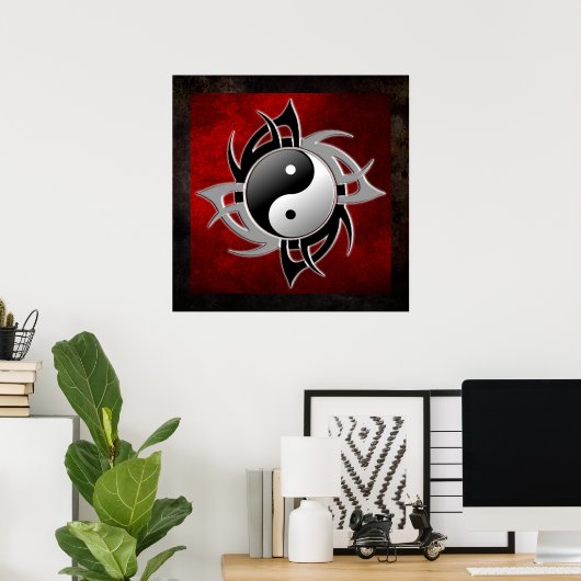 YIN YANG TRIBAL 3D POSTER (Thuiskantoor)