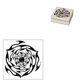 yin yang tribal roos kunststempel rubberstempel (Gestempeld)