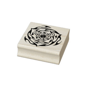yin yang tribal roos kunststempel rubberstempel