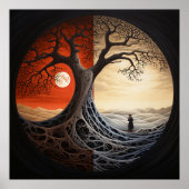 Yin Yang Trippy Tree Poster (Voorkant)