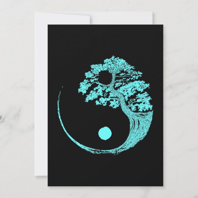 Yin Yang Turquoise Blue Bonsai Tree Japans (Voorkant)