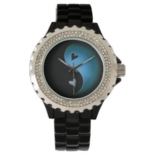 yin yang - turquoise horloge