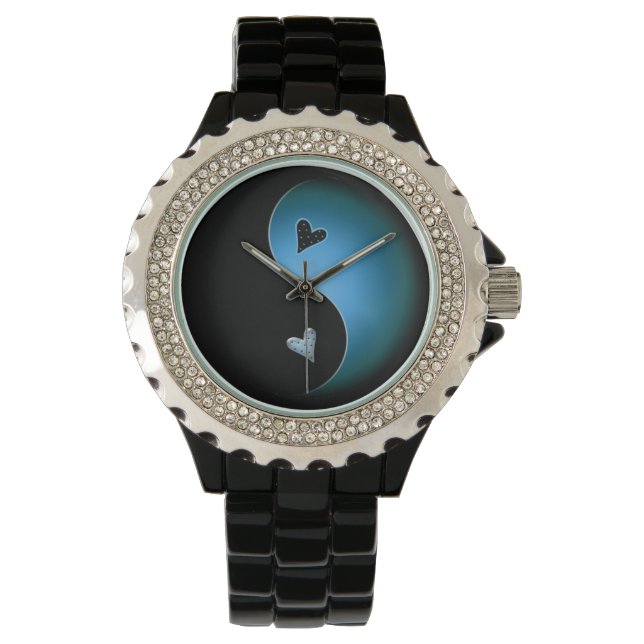 yin yang - turquoise horloge (Voorkant)
