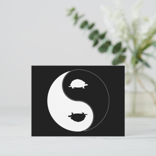 Yin Yang Turtle Briefkaart (Staand voorkant)