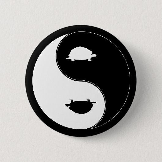 Yin Yang Turtle Ronde Button 5,7 Cm (Voorkant)