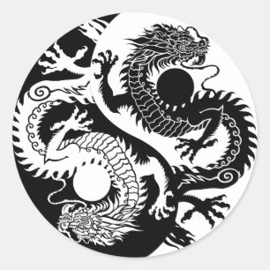YIN YANG TWEE DRAGON's Classic Round Sticker