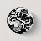 YIN YANG TWEE DRAGONS SLEUTELHANGER BUTTON (Voorkant)