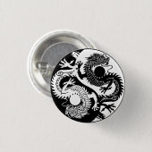 YIN YANG TWEE DRAGONS SLEUTELHANGER RONDE BUTTON 3,2 CM (Voorkant /achterkant)