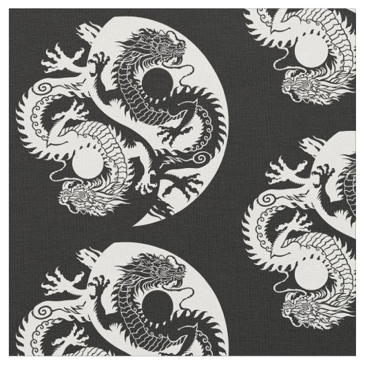 YIN YANG TWEE DRAGONS STOF (Close Up)