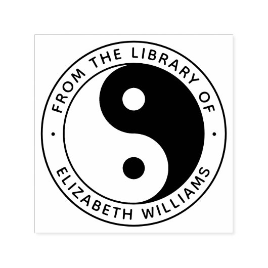 Yin yang uit de bibliotheek van de boekdouanenaam  zelfinktende stempel (Design)