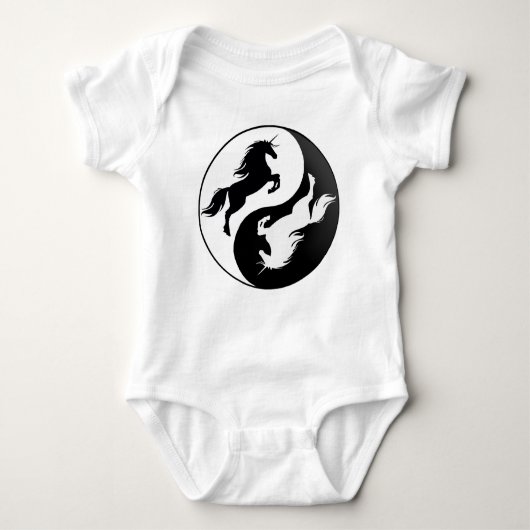 Yin Yang Unicorn Baby One Piece Romper (Voorkant)