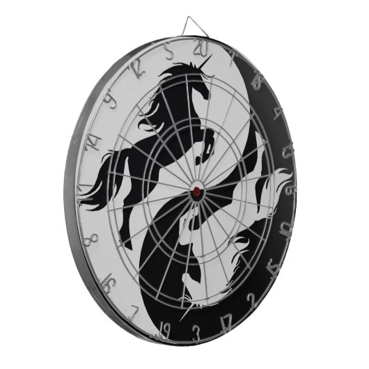 Yin Yang Unicorn Dart Board Dartbord (Voorkant Links)