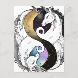 Yin Yang Unicorns Briefkaart