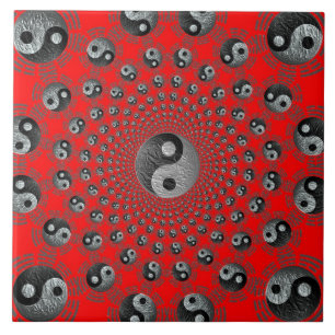 Yin Yang Universe Ceramic Tile Trivet Tegeltje