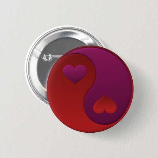 Yin Yang Valentijn Button (Voorkant /achterkant)