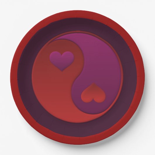 Yin Yang Valentijnskaarten Papieren Bordje (Voorkant)