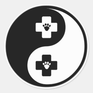 Yin Yang Veterinary Medicine Ronde Sticker