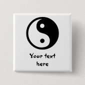 Yin Yang Vierkante Button 5,1 Cm (Voorkant)