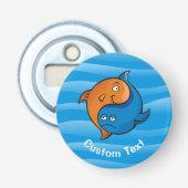 Yin Yang Vis Cartoon Button Flesopener (Voorkant)