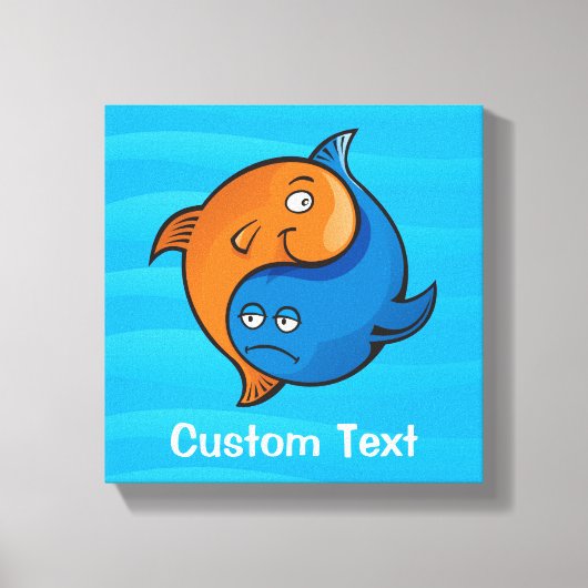 Yin Yang Vis Cartoon Canvas Afdruk (Voorkant)