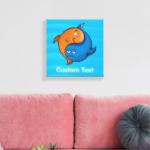 Yin Yang Vis Cartoon Canvas Afdruk (Insitu (Woonkamer))