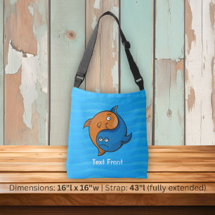 Yin Yang Vis Cartoon Crossbody Tas