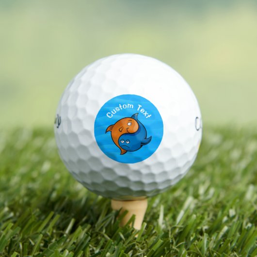 Yin Yang Vis Cartoon Golfballen (Insitu Shirt)