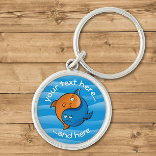 Yin Yang Vis Cartoon Sleutelhanger