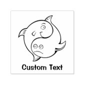 Yin Yang Vis Cartoon Zelfinktende Stempel (Design)