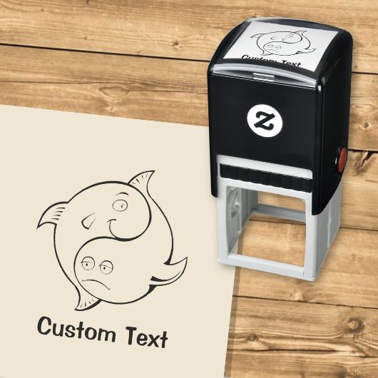 Yin Yang Vis Cartoon Zelfinktende Stempel