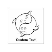 Yin Yang Vis Cartooneske Rubber Stempel (Afrduk)