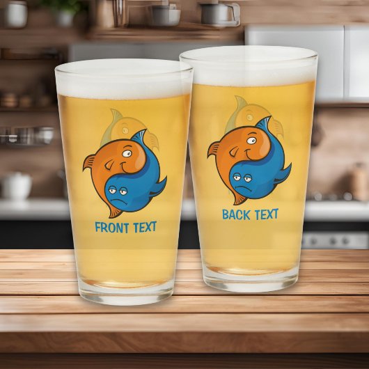 Yin Yang Vis Cartoons Glas
