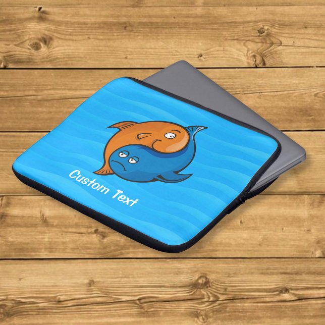 Yin Yang Vis Cartoons Laptop Sleeve (Creator heeft geüpload)