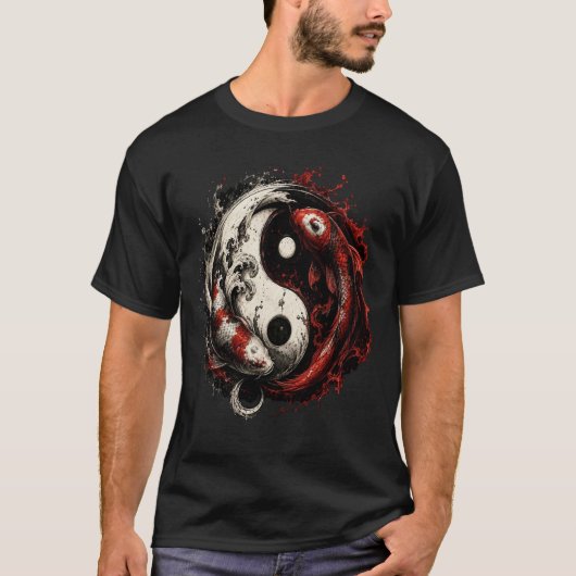 Yin Yang Vis Evenwicht Design T-shirt (Voorkant)