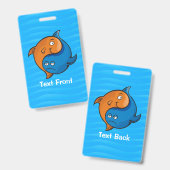 Yin Yang Vissen Cartoon Badge (Voor- en achterkant)