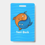 Yin Yang Vissen Cartoon Badge (Achterkant)