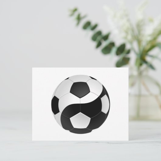 Yin Yang voetbal Briefkaart (Staand voorkant)