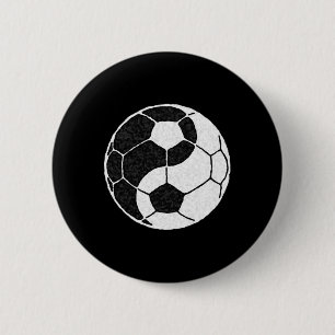 Yin Yang Voetbal Grafisch Voor Mannen Vrouwen Jong Ronde Button 5,7 Cm