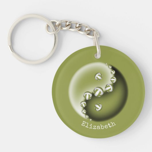 yin yang volleybal douanenaam duffle label sleutelhanger (Voorkant)