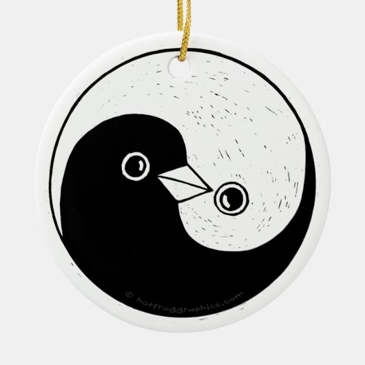 Yin Yang vrede duikt kerstdecoratie Keramisch Ornament (Voorkant)