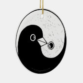 Yin Yang vredesduves b/w keramische decoratie (Rechts)