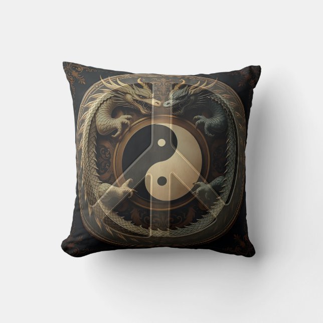 Yin Yang Vredesteken  Kussen (Voorkant)