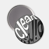 Yin Yang Vuil Schoon Vaatwasser Magneet Wit/Zwart (Voorkant / Achterkant)