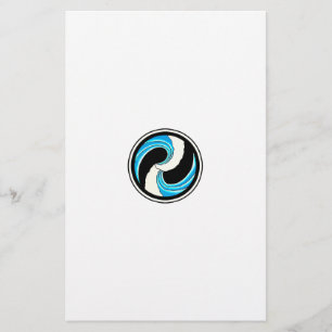 Yin Yang Waves Briefpapier
