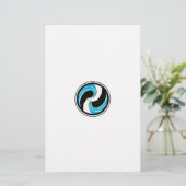 Yin Yang Waves Briefpapier (Staand voorkant)