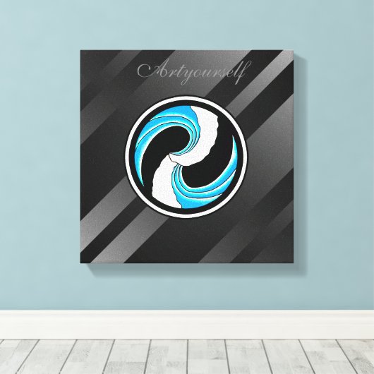 Yin Yang Waves Canvas Afdruk (Insitu (Houten vloer))