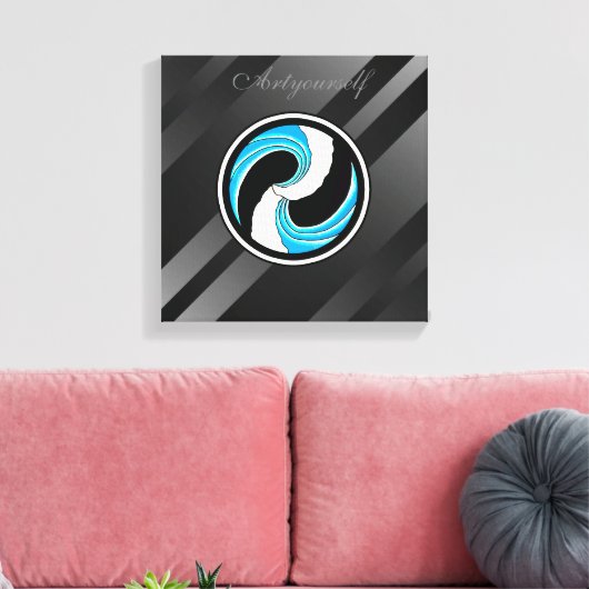 Yin Yang Waves Canvas Afdruk (Insitu (Woonkamer))