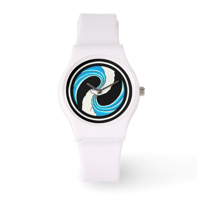 Yin Yang Waves Horloge (Voorkant)
