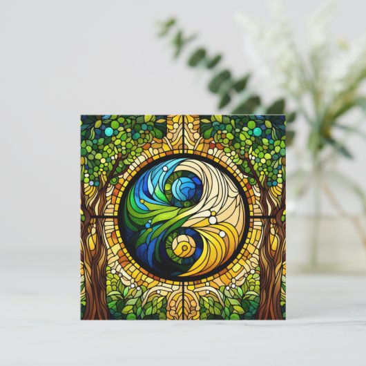Yin Yang-Wenskaart (Staand voorkant)