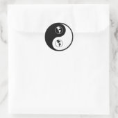 Yin Yang Wereldheerschappij Ronde Sticker (Tas)